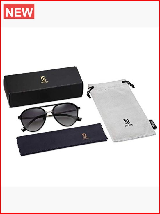 Retro Aviator Polarized Sunglasses Double Bridge Ladies Shades UV400 main image 4